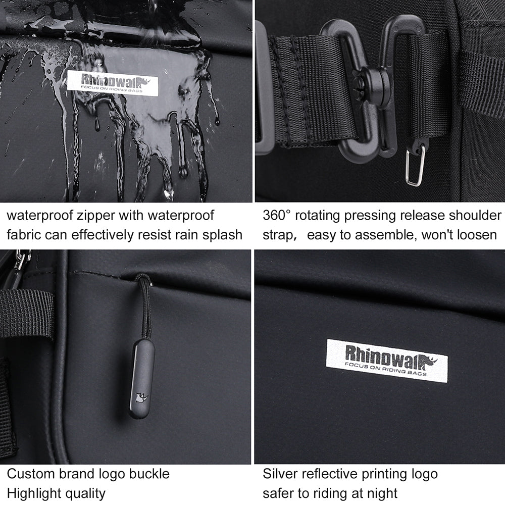 RHINOWALK X21921 Bike Front Bag Waterproof Road Bicycle Frame Bag with Shoulder Strap RHINOWALK X21921 Bike Front Bag Waterproof Road Bicycle Frame Bag with Shoulder Strap